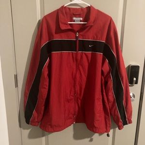 Red Nike Team Windbreaker Full Zip
